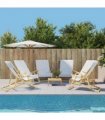 vidaXL Beach Towels 6 pcs White 60x135 cm Fabric 400 GSM — Size: 60 x 135 cm