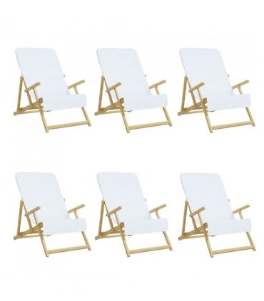 vidaXL Beach Towels 6 pcs White 60x135 cm Fabric 400 GSM — Size: 60 x 135 cm