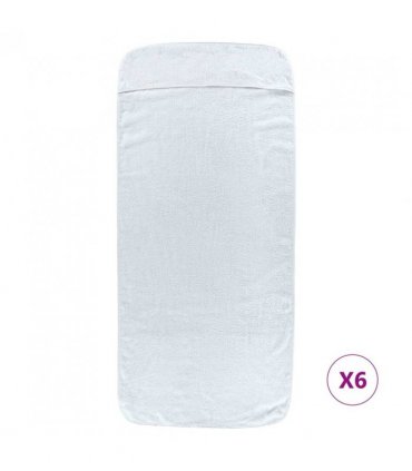 vidaXL Beach Towels 6 pcs White 60x135 cm Fabric 400 GSM — Size: 60 x 135 cm