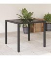 vidaXL Garden Table | Black | PE Rattan | 90x90 cm | Sturdy | Garden Table — Size: 90 x 90 x 75 cm