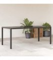 vidaXL Garden Table | Black | Poly Rattan, Powder-Coated Steel, Tempered Glass — Size: 190 x 90 x 75 cm