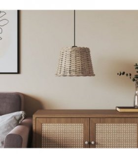 vidaXL Ceiling Lamp Shade Brown Ø30x20 cm Wicker — Size: Ø 30 x 20 cm