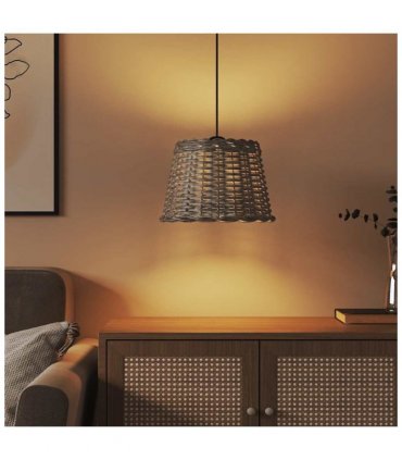 vidaXL Ceiling Lamp Shade Brown Ø30x20 cm Wicker — Size: Ø 30 x 20 cm