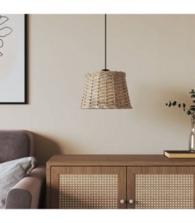 vidaXL Ceiling Lamp Shade Brown Ø25x17 cm Wicker — Size: Ø 25 x 17 cm