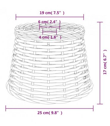 vidaXL Ceiling Lamp Shade Brown Ø25x17 cm Wicker — Size: Ø 25 x 17 cm