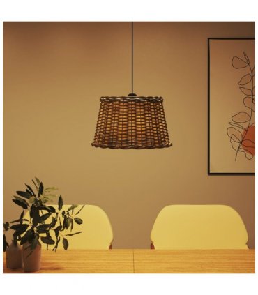 vidaXL Ceiling Lamp Shade Brown Ø45x28 cm Wicker — Size: Ø 45 x 28 cm