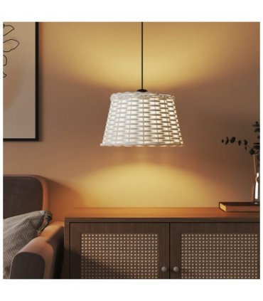 vidaXL Ceiling Lamp Shade White Ø38x23 cm Wicker — Size: Ø 38 x 23 cm