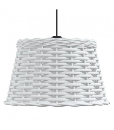 vidaXL Ceiling Lamp Shade White Ø38x23 cm Wicker — Size: Ø 38 x 23 cm