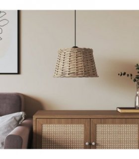 vidaXL Ceiling Lamp Shade Brown Ø38x23 cm Wicker — Size: Ø 38 x 23 cm