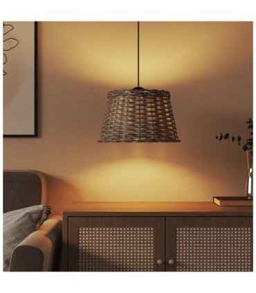 vidaXL Ceiling Lamp Shade Brown Ø38x23 cm Wicker — Size: Ø 38 x 23 cm