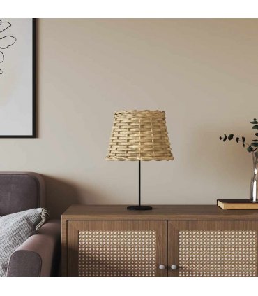 vidaXL Lamp Shade Brown Ø20x15 cm Wicker — Size: Ø 20 x 15 cm