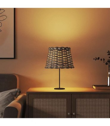 vidaXL Lamp Shade Brown Ø20x15 cm Wicker — Size: Ø 20 x 15 cm