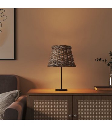vidaXL Lamp Shade Brown Ø15x12 cm Wicker — Size: Ø 15 x 12 cm