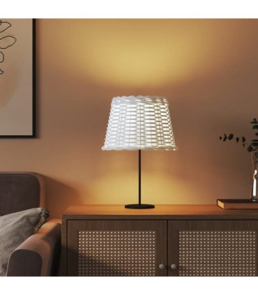 vidaXL Lamp Shade White Ø30x20 cm Wicker — Size: Ø 30 x 20 cm