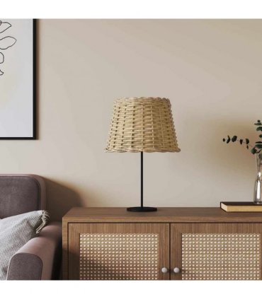 vidaXL Lamp Shade Brown Ø30x20 cm Wicker — Size: Ø 30 x 20 cm