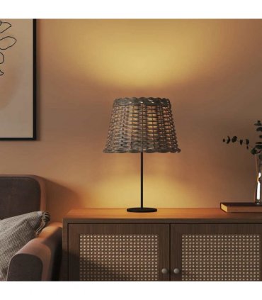vidaXL Lamp Shade Brown Ø30x20 cm Wicker — Size: Ø 30 x 20 cm
