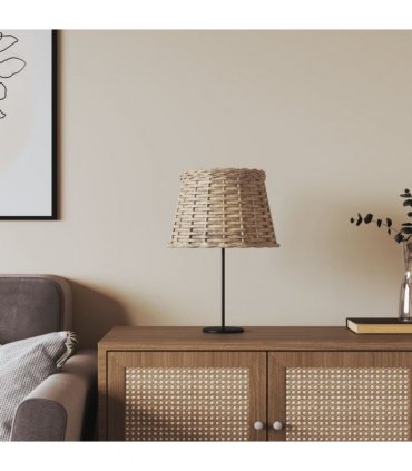 vidaXL Lamp Shade Brown Ø25x17 cm Wicker — Size: Ø 25 x 17 cm