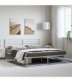 vidaXL Metal Bed Frame without Mattress with Headboard White 183x213cm — Size: 183 x 213 cm