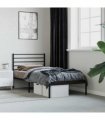 vidaXL Metal Bed Frame without Mattress with Headboard Black 80x200cm — Size: 80 x 200 cm — V0671963401