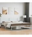 vidaXL Metal Bed Frame without Mattress with Headboard White 180x200cm — Size: 180 x 200 cm
