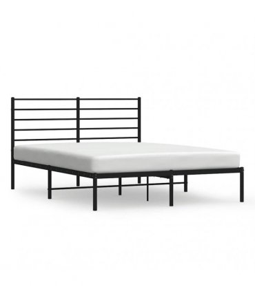 vidaXL Metal Bed Frame without Mattress with Headboard Black 160x200cm — Size: 160 x 200 cm — V0671963426