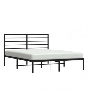 vidaXL Metal Bed Frame without Mattress with Headboard Black 160x200cm — Size: 160 x 200 cm — V0671963426