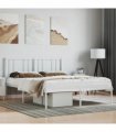 vidaXL Metal Bed Frame without Mattress with Headboard White 140x190cm — Size: 140 x 190 cm