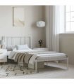 vidaXL Metal Bed Frame without Mattress with Headboard White 100x200cm — Size: 100 x 200 cm — V0671963441