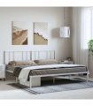 vidaXL Metal Bed Frame without Mattress with Headboard White 193x203cm — Size: 193 x 203 cm — V0671963480