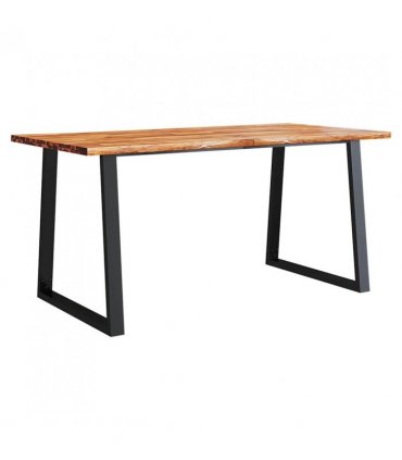 vidaXL Dining Table with Live Edge 160x80x75 cm Solid Wood Acacia — Size: 160 x 80 x 75 cm