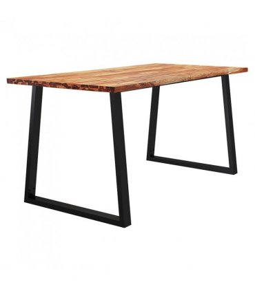 vidaXL Dining Table with Live Edge 160x80x75 cm Solid Wood Acacia — Size: 160 x 80 x 75 cm