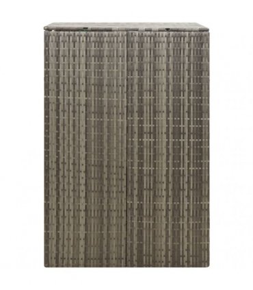vidaXL Single Wheelie Bin Shed Grey 70x80x117 cm Poly Rattan — Size: 1 bin