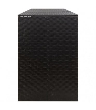 vidaXL Quadruple Wheelie Bin Shed Black 274x80x117 cm Poly Rattan — Size: 4 bins