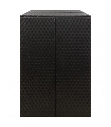 vidaXL Triple Wheelie Bin Shed Black 207x80x117 cm Poly Rattan — Size: 3 bins