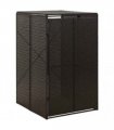 vidaXL Single Wheelie Bin Shed Black 70x80x117 cm Poly Rattan — Size: 1 bin