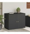 vidaXL Garden Storage Cabinet Black 100x55.5x80 cm Poly Rattan