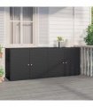 vidaXL Garden Storage Cabinet Black 198x55.5x80 cm Poly Rattan