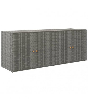 vidaXL Garden Storage Cabinet Grey 198x55.5x80 cm Poly Rattan