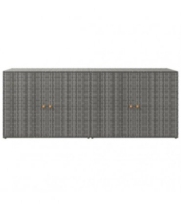 vidaXL Garden Storage Cabinet Grey 198x55.5x80 cm Poly Rattan