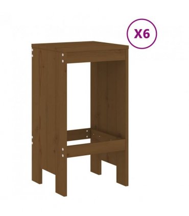 vidaXL Garden Bar Set | Honey Brown | Solid Pine Wood | For 6 people — Colour: honey brown pine