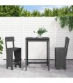 vidaXL 3 Piece Garden Bar Set Grey Solid Wood Pine — Colour: grey pine — V0671963745