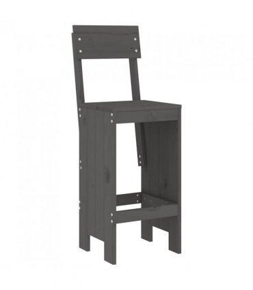 vidaXL 3 Piece Garden Bar Set Grey Solid Wood Pine — Colour: grey pine — V0671963745