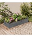 vidaXL Garden Raised Bed with Liner Grey 120x45x25 cm Solid Wood Fir — Size: 120 x 45 x 25 cm