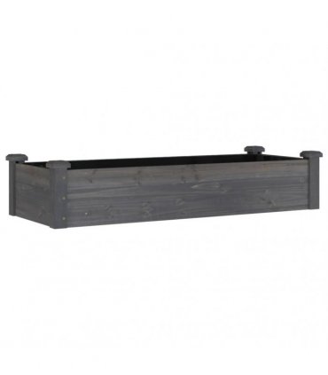 vidaXL Garden Raised Bed with Liner Grey 120x45x25 cm Solid Wood Fir — Size: 120 x 45 x 25 cm