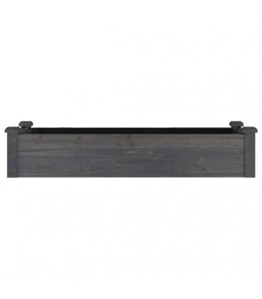 vidaXL Garden Raised Bed with Liner Grey 120x45x25 cm Solid Wood Fir — Size: 120 x 45 x 25 cm