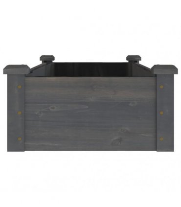 vidaXL Garden Raised Bed with Liner Grey 120x45x25 cm Solid Wood Fir — Size: 120 x 45 x 25 cm