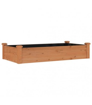 vidaXL Garden Raised Bed with Liner Brown 120x60x25 cm Solid Wood Fir — Size: 120 x 60 x 25 cm