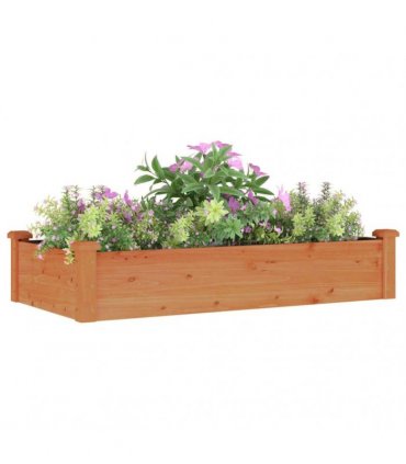 vidaXL Garden Raised Bed with Liner Brown 120x60x25 cm Solid Wood Fir — Size: 120 x 60 x 25 cm