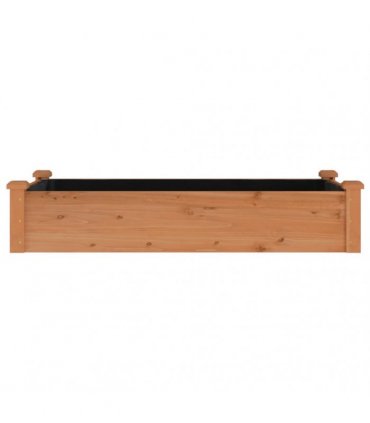 vidaXL Garden Raised Bed with Liner Brown 120x60x25 cm Solid Wood Fir — Size: 120 x 60 x 25 cm