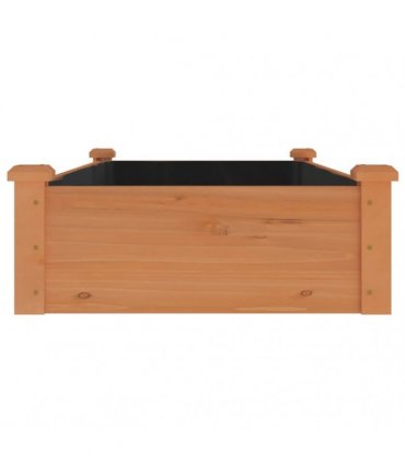 vidaXL Garden Raised Bed with Liner Brown 120x60x25 cm Solid Wood Fir — Size: 120 x 60 x 25 cm